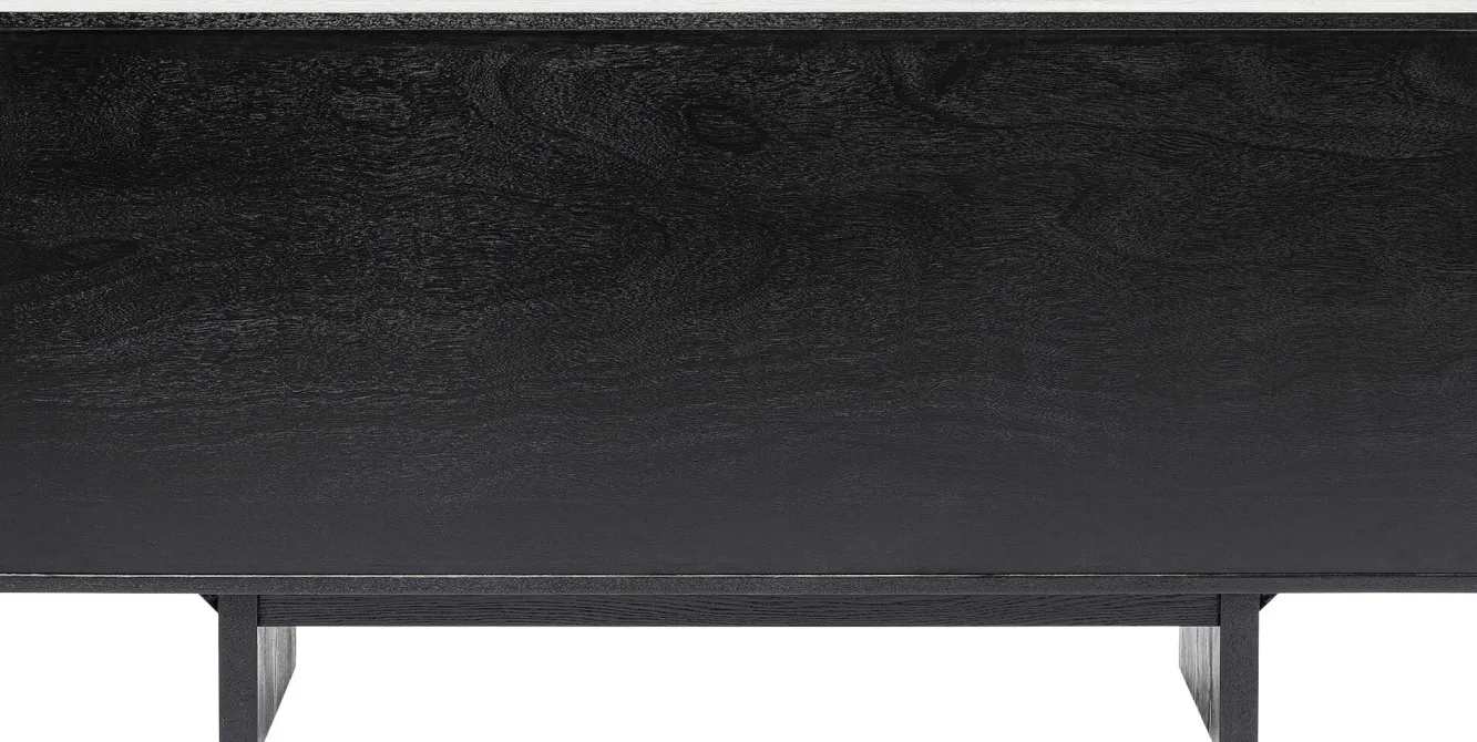 Best KARE Design Komoda nowoczesna 4-drzwiowa do salonu front czarno-złoty 160x78 cm - KARE