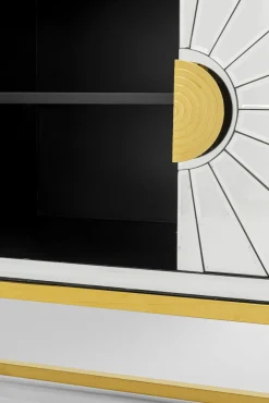 Sale KARE Design Komoda Queen 162x77 cm lustrzana - podstawa złota - KARE