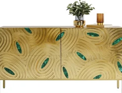 Sale KARE Design Komoda Saragossa 150x80 cm złota - zielony malachit - KARE