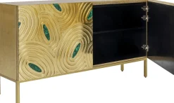 Sale KARE Design Komoda Saragossa 150x80 cm złota - zielony malachit - KARE