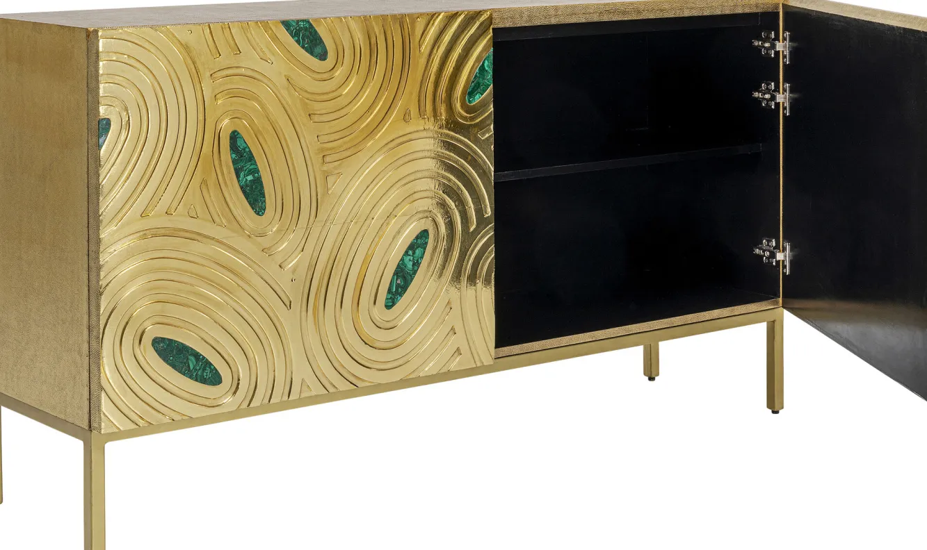 Sale KARE Design Komoda Saragossa 150x80 cm złota - zielony malachit - KARE