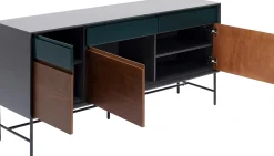 Clearance KARE Design Komoda Selina 160x75 cm ciemnoszara - front orzech - KARE