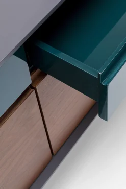 Clearance KARE Design Komoda Selina 160x75 cm ciemnoszara - front orzech - KARE