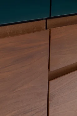 Clearance KARE Design Komoda Selina 160x75 cm ciemnoszara - front orzech - KARE