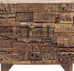 Best KARE Design Komoda Shanti Surprise Puzzle mango 90x90 cm drewniana - KARE