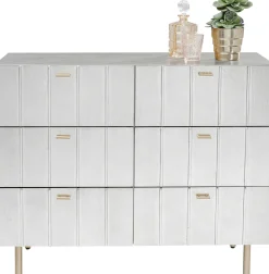 Discount KARE Design Komoda srebrno złota z szufladami i uchwytami 106x89 cm - KARE