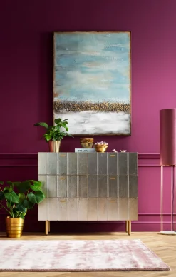 Discount KARE Design Komoda srebrno złota z szufladami i uchwytami 106x89 cm - KARE