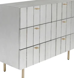 Discount KARE Design Komoda srebrno złota z szufladami i uchwytami 106x89 cm - KARE