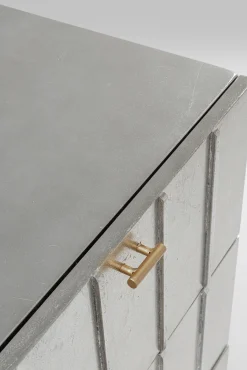 Discount KARE Design Komoda srebrno złota z szufladami i uchwytami 106x89 cm - KARE