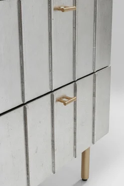 Discount KARE Design Komoda srebrno złota z szufladami i uchwytami 106x89 cm - KARE