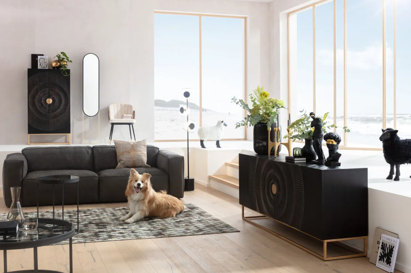 Online KARE Design Komoda wysoka drewniana boho czarno-brązowa 76x140 cm - KARE