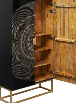 Online KARE Design Komoda wysoka drewniana boho czarno-brązowa 76x140 cm - KARE