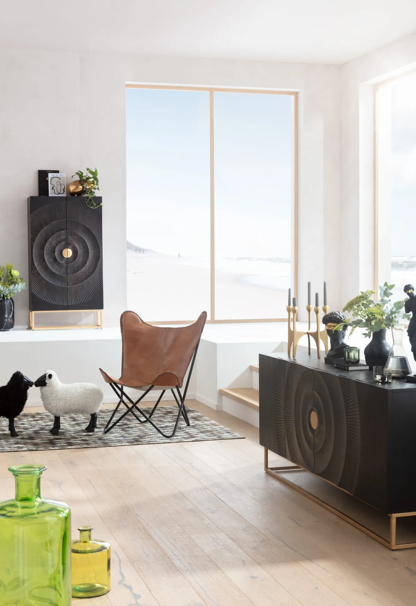 Online KARE Design Komoda wysoka drewniana boho czarno-brązowa 76x140 cm - KARE