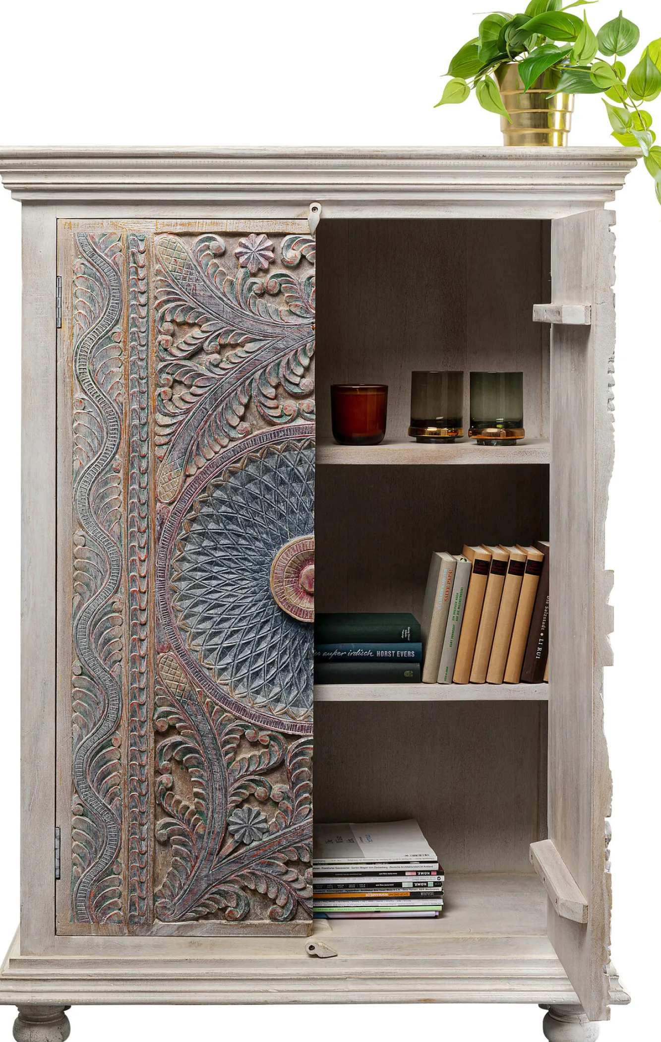 Discount KARE Design Komoda wysoka 2-drzwiowa z drewna mango front kolorowy 95x140 cm - KARE