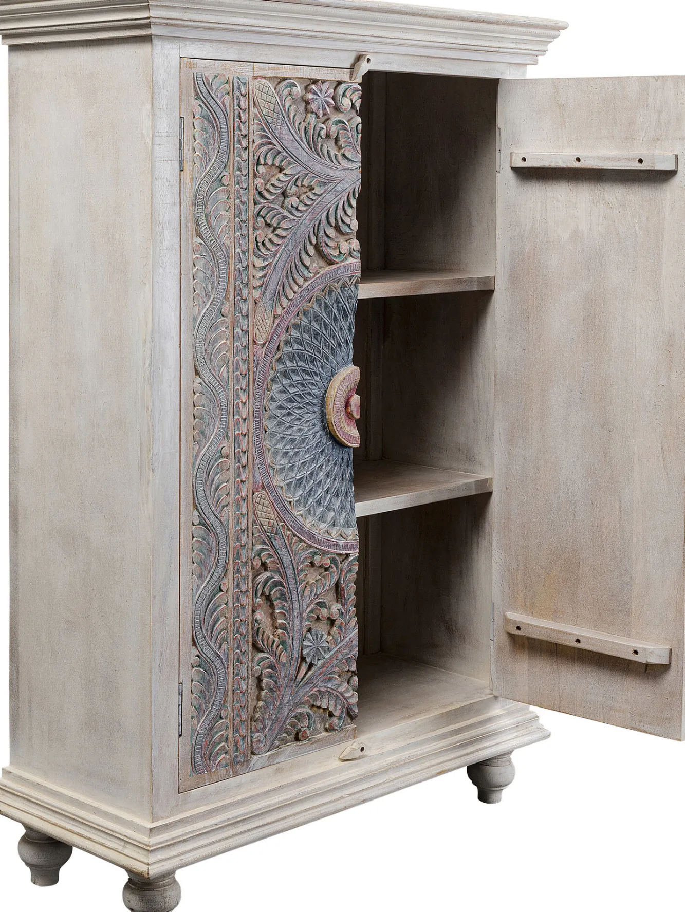 Discount KARE Design Komoda wysoka 2-drzwiowa z drewna mango front kolorowy 95x140 cm - KARE