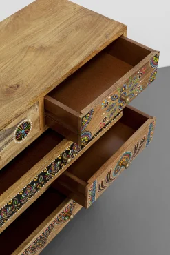 New KARE Design Komoda z 8 szufladami drewno mango kolorowe ornamenty 65x65 cm - KARE