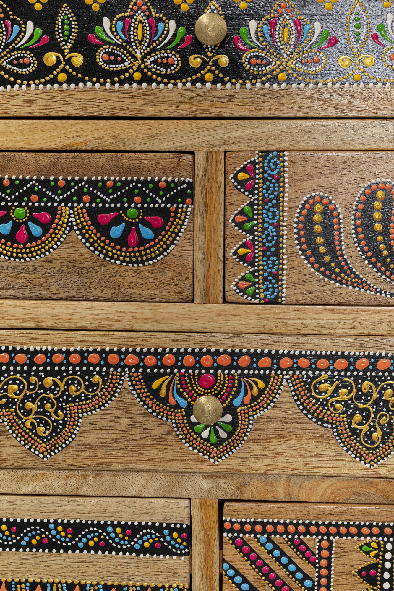 New KARE Design Komoda z 8 szufladami drewno mango kolorowe ornamenty 65x65 cm - KARE
