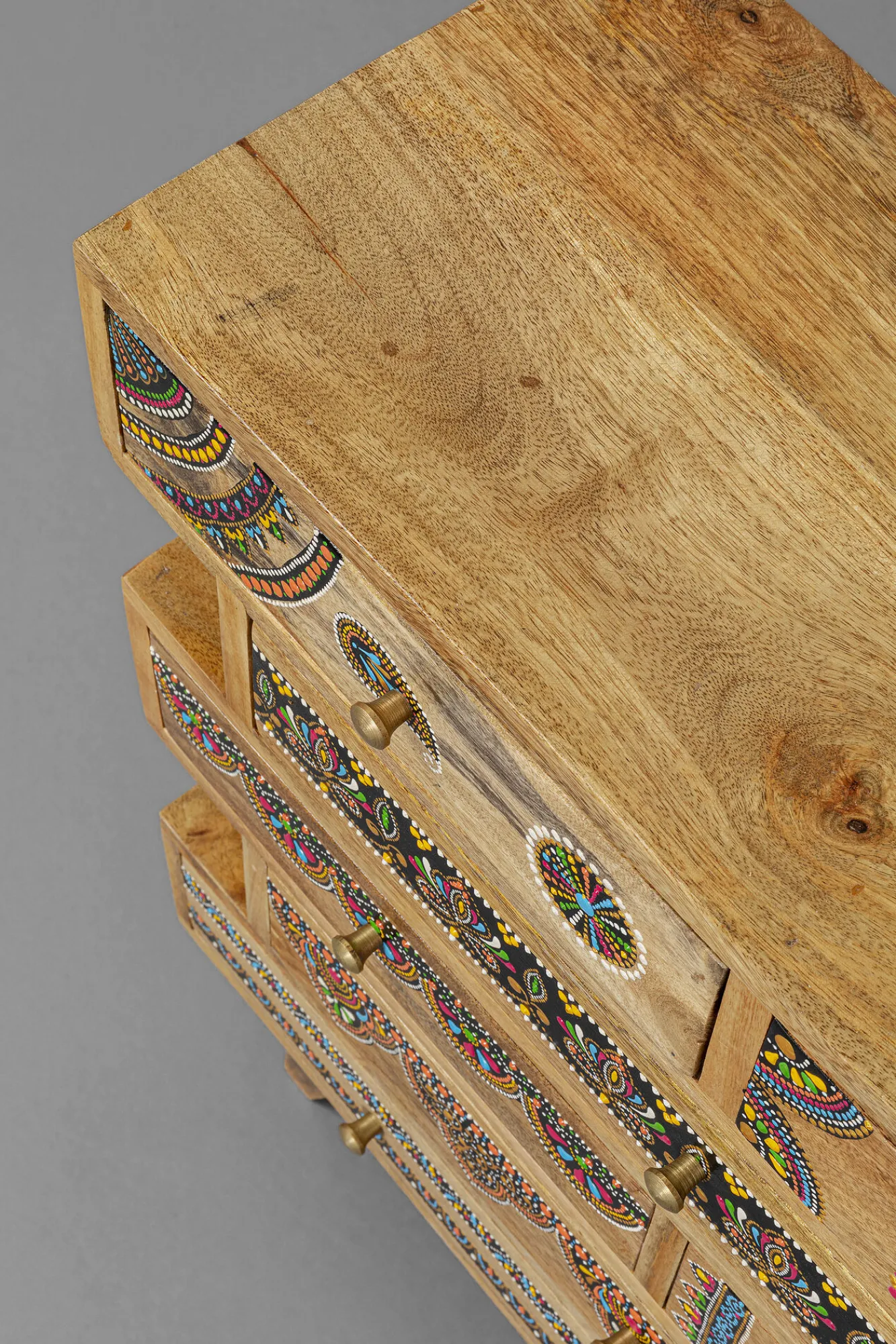 New KARE Design Komoda z 8 szufladami drewno mango kolorowe ornamenty 65x65 cm - KARE