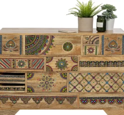 Hot KARE Design Komoda z 14 szufladami drewno mango kolorowe ornamenty 115x80 cm - KARE