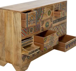 Hot KARE Design Komoda z 14 szufladami drewno mango kolorowe ornamenty 115x80 cm - KARE