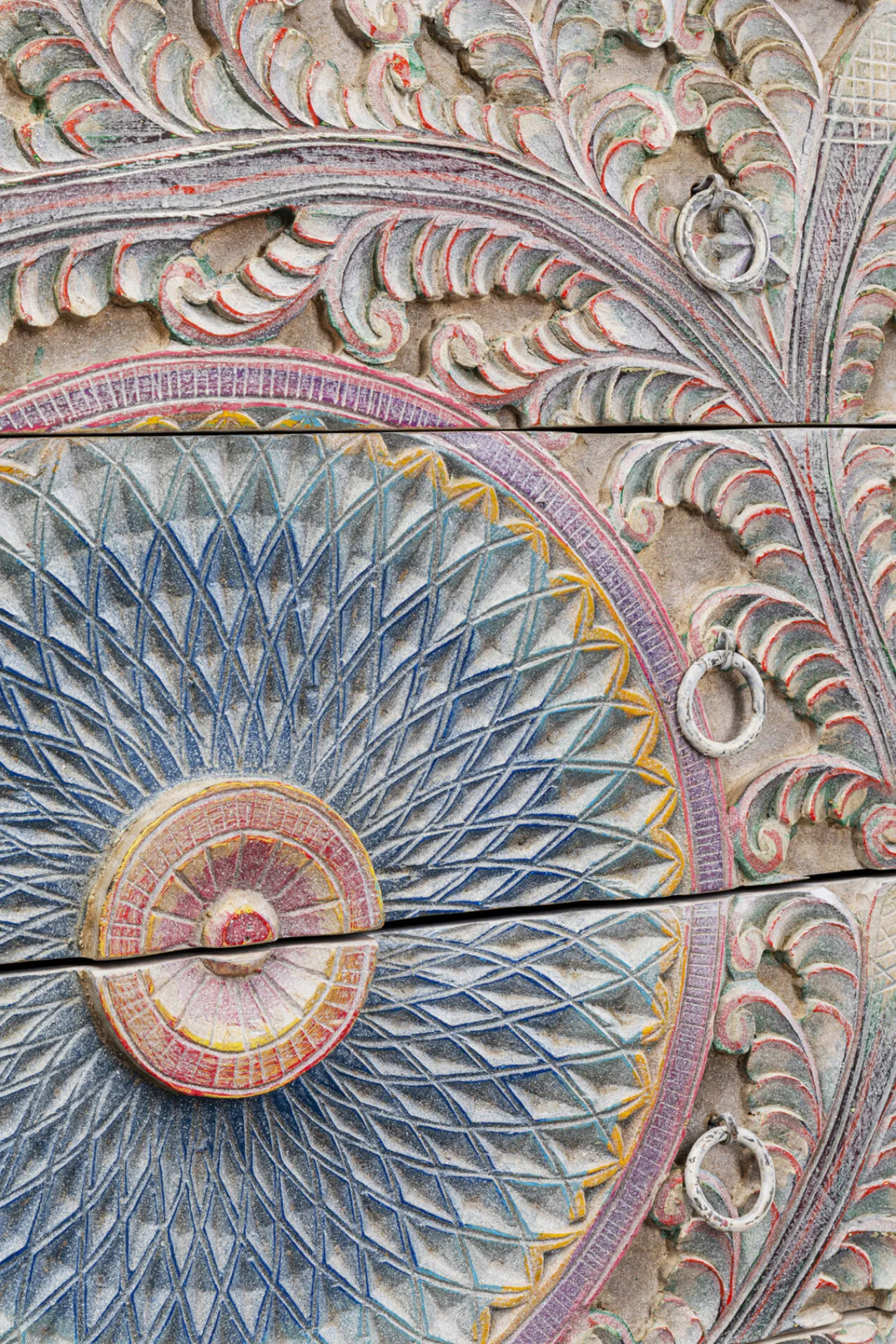 Fashion KARE Design Komoda z 4 szufladami z drewna mango front kolorowy 90x110 cm - KARE