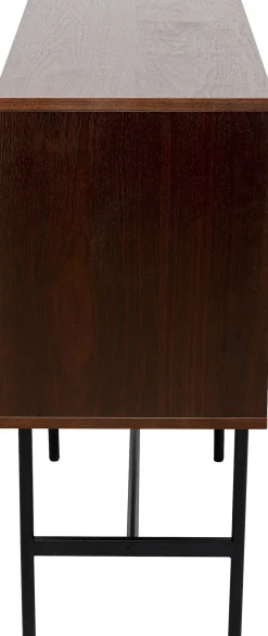 New KARE Design Komoda z drzwiami przesuwnymi brązowa fornir orzech front geometryczny 110x95 cm - KARE