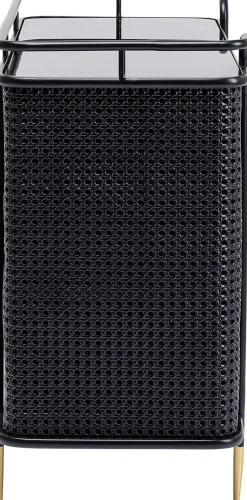 Online KARE Design Komoda z szufladami Fence 80x80 cm czarna - blat szklany - KARE