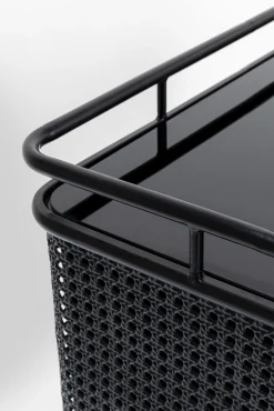 Online KARE Design Komoda z szufladami Fence 80x80 cm czarna - blat szklany - KARE