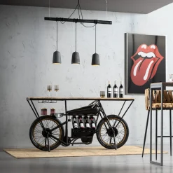 Discount KARE Design Konsola - barek  Motorbike 180x43 cm czarna - KARE