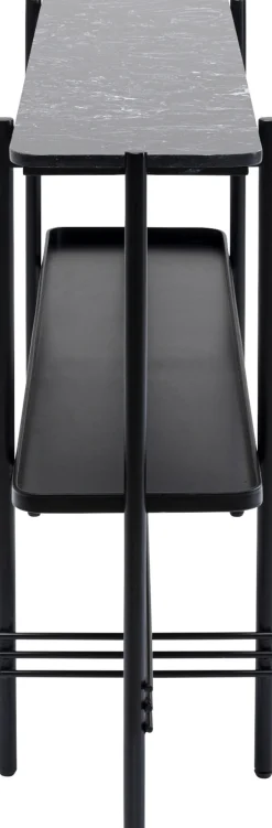 Clearance KARE Design Konsola Bennet 120x30 cm czarna - blat marmur - KARE