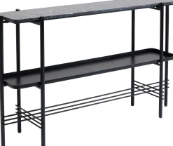 Clearance KARE Design Konsola Bennet 120x30 cm czarna - blat marmur - KARE