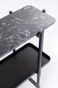 Clearance KARE Design Konsola Bennet 120x30 cm czarna - blat marmur - KARE