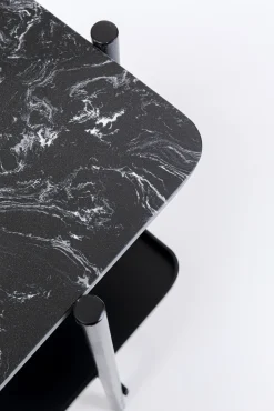 Clearance KARE Design Konsola Bennet 120x30 cm czarna - blat marmur - KARE