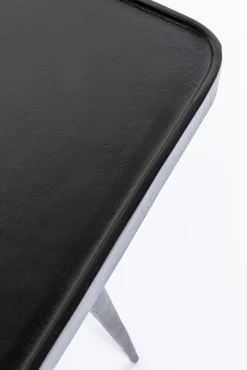 Clearance KARE Design Konsola czarna z aluminium półka marmurowa 135x35 cm - KARE