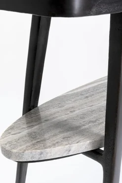 Clearance KARE Design Konsola czarna z aluminium półka marmurowa 135x35 cm - KARE