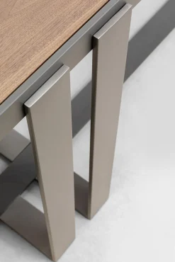 Outlet KARE Design Konsola do przedpokoju blat fornirowany orzech nogi stalowe 150x45 cm - KARE