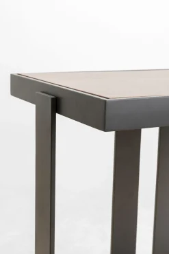 Outlet KARE Design Konsola do przedpokoju blat fornirowany orzech nogi stalowe 150x45 cm - KARE