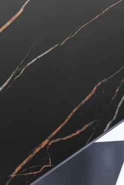 Sale KARE Design Konsola do przedpokoju czarna blat marmur mineralny nogi stalowe 140x45 cm - KARE