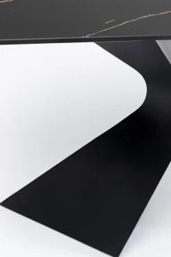 Sale KARE Design Konsola do przedpokoju czarna blat marmur mineralny nogi stalowe 140x45 cm - KARE