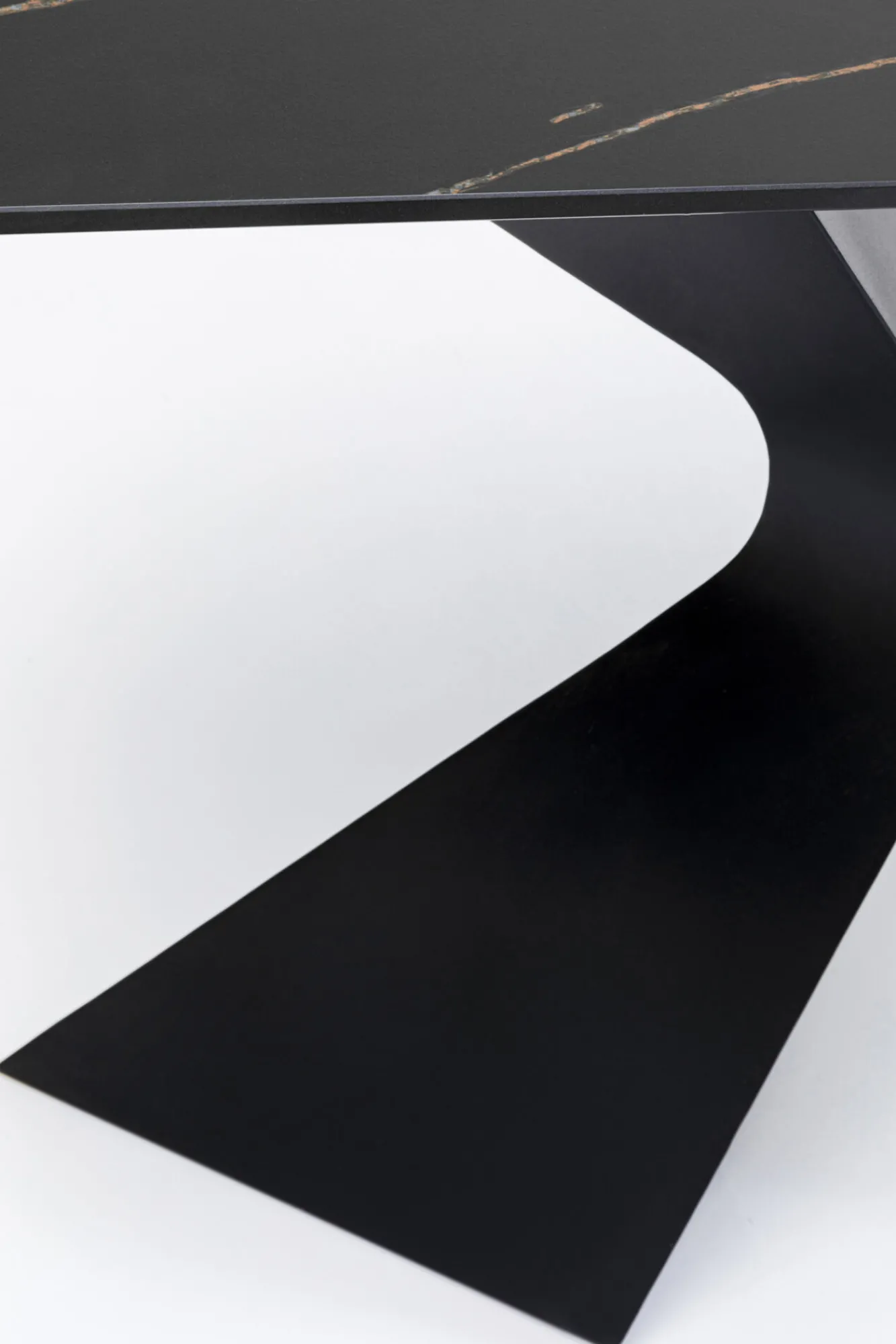 Sale KARE Design Konsola do przedpokoju czarna blat marmur mineralny nogi stalowe 140x45 cm - KARE