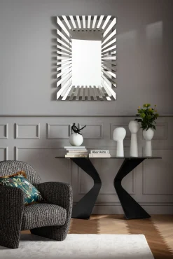 Sale KARE Design Konsola do przedpokoju czarna blat marmur mineralny nogi stalowe 140x45 cm - KARE