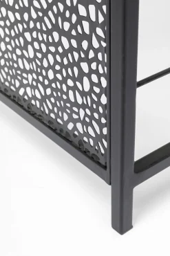 Best KARE Design Konsola do przedpokoju loft czarna stalowa blat lustrzany 120x33 cm - KARE