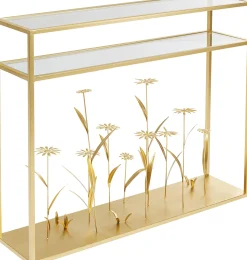 Best KARE Design Konsola Flower Meadow 100x25 cm złota - KARE