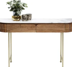 Fashion KARE Design Konsola Grace 100x30 cm drewno mango - blat marmur - KARE