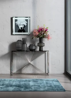 Clearance KARE Design Konsola Laser 120x40 cm srebrna - KARE