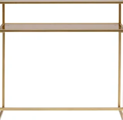 Hot KARE Design Konsola Loft 85x30 cm złota - blat szklany - KARE