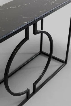 Discount KARE Design Konsola Miami Loft 120x35 cm czarna - blat marmur - KARE