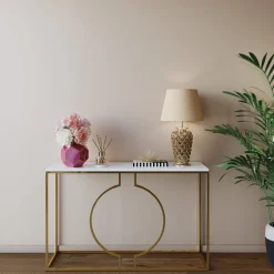 New KARE Design Konsola Miami Loft 120x35 cm złoto-biała - KARE