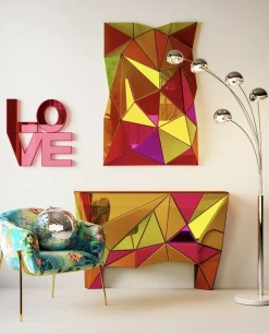 Online KARE Design Konsola nowoczesna lustrzana kolorowa 127x39 cm - KARE