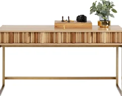 New KARE Design Konsola z szufladami MDF naturalna 136x40 cm front sklejka jesionowa - KARE